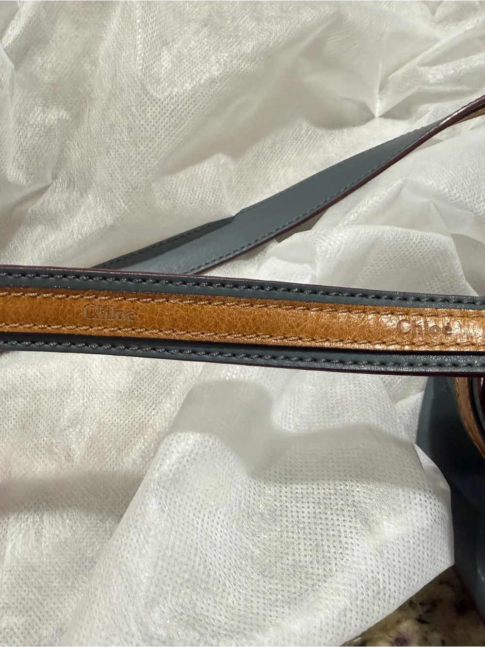 Chloé Blue Leather Zip Camera Crossbody Bag